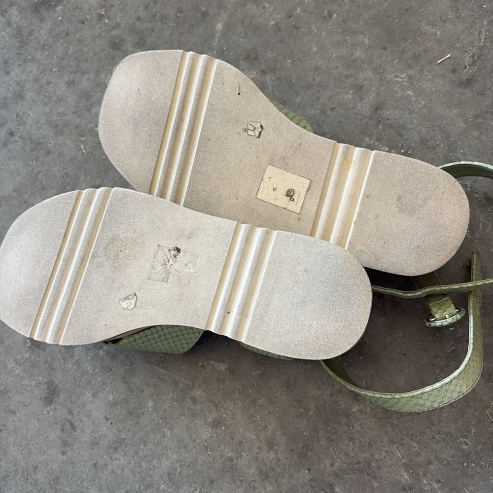 Anthropologie Green Platform Sandals - Picture 5 of 8